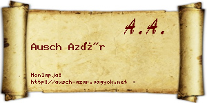 Ausch Azár névjegykártya